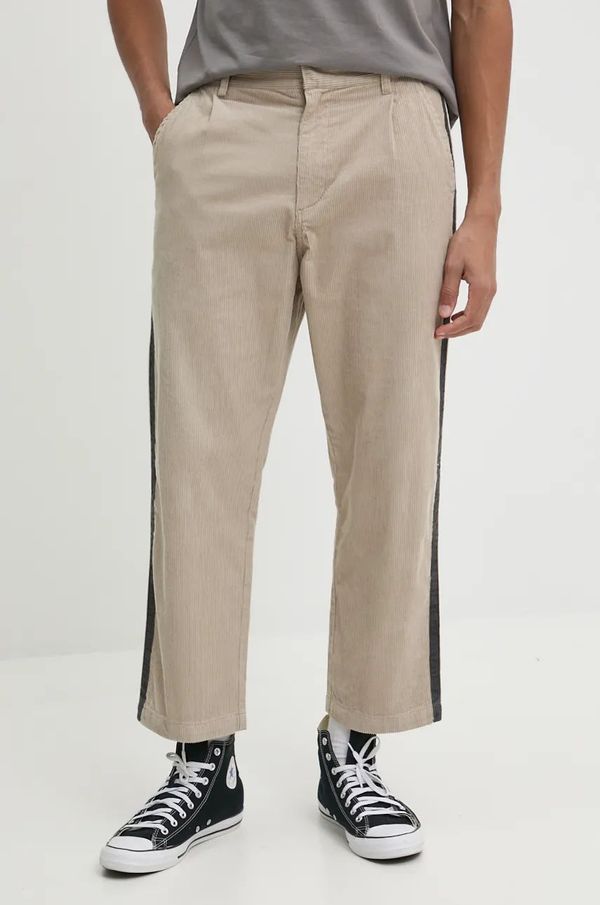 Quiksilver Hlače od samta Quiksilver Roller Line Pant boja: bež, chinos kroj, EQYNP03305