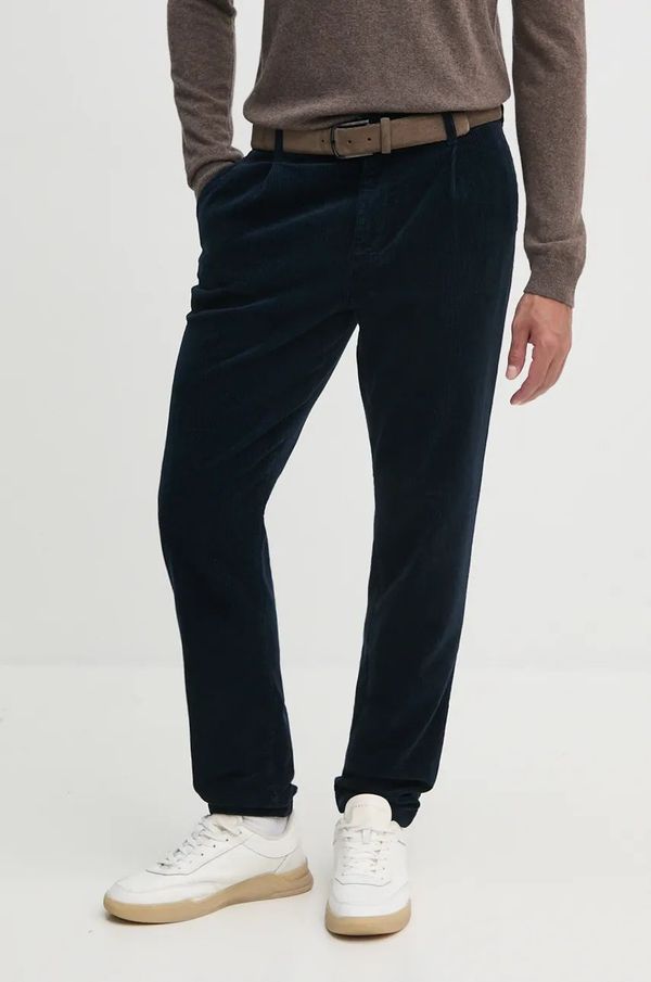 Tommy Hilfiger Hlače od samta Tommy Hilfiger boja: tamno plava, chinos kroj, MW0MW36693