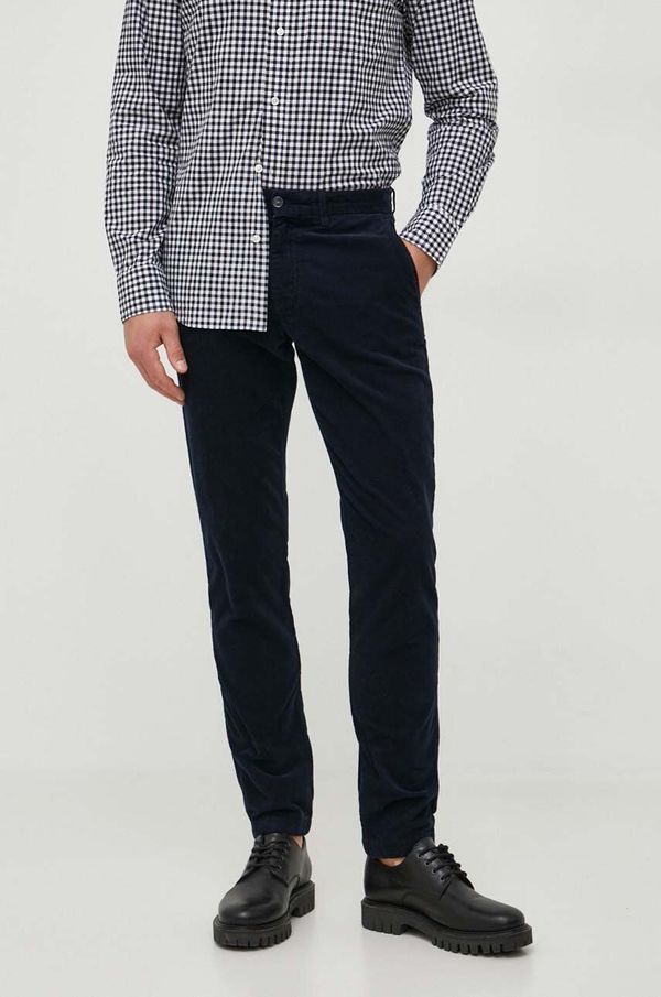 Tommy Hilfiger Hlače od samta Tommy Hilfiger boja: tamno plava, ravni kroj