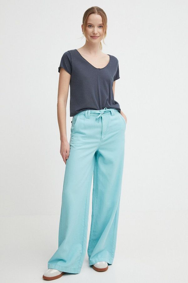 Pepe Jeans Hlače Pepe Jeans TAMMY za žene, boja: tirkizna, široke, visoki struk, PL211728