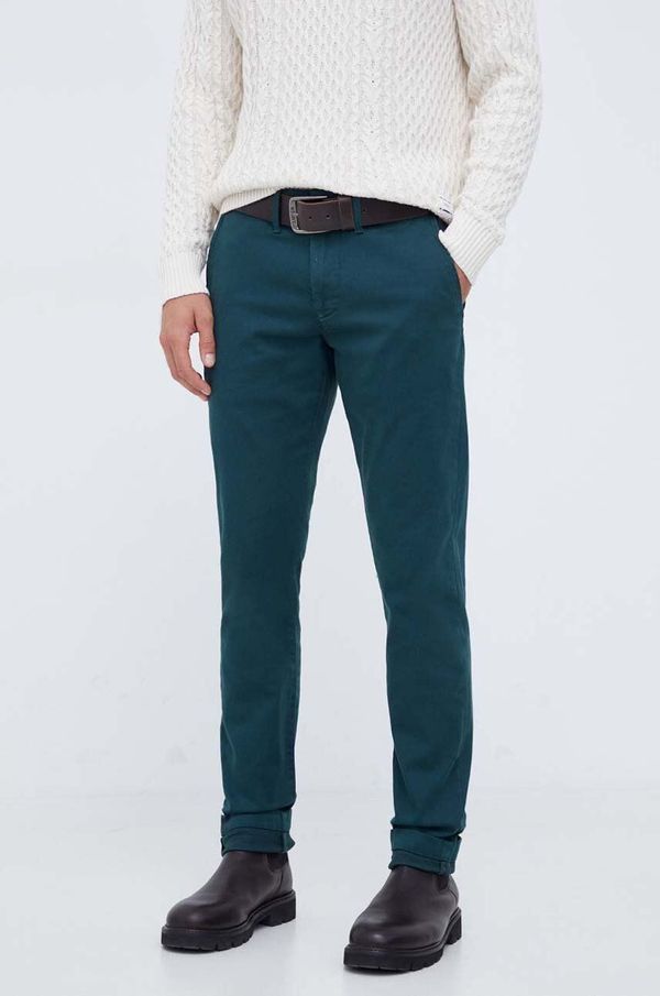 Pepe Jeans Hlače Pepe Jeans za muškarce, boja: zelena, chinos kroj