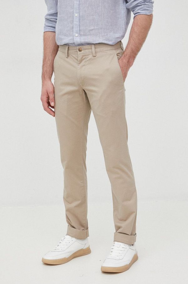 Polo Ralph Lauren Hlače Polo Ralph Lauren za muškarce, boja: bež, ravni kroj