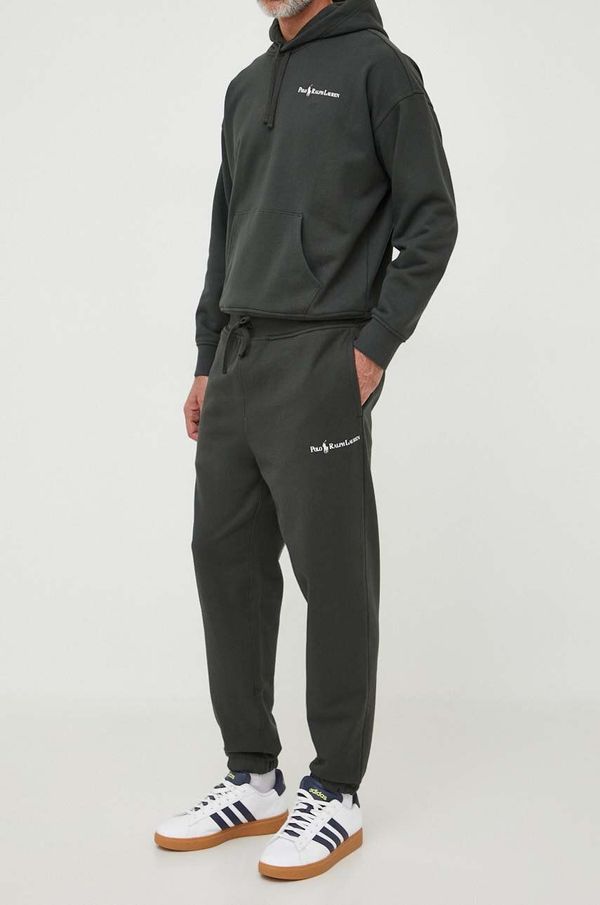Polo Ralph Lauren Hlače Polo Ralph Lauren za muškarce, boja: crna, s tiskom