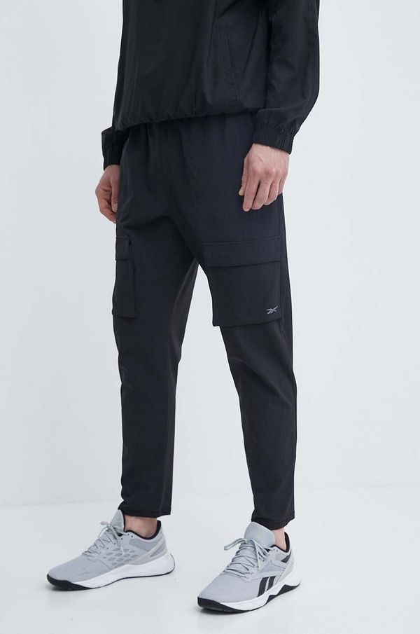 Reebok Hlače Reebok Active Collective za muškarce, boja: crna, cargo kroj, 100075607