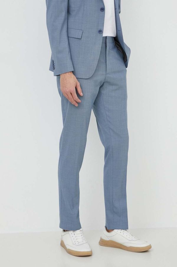 Calvin Klein Hlače s primjesom vune Calvin Klein uski kroj