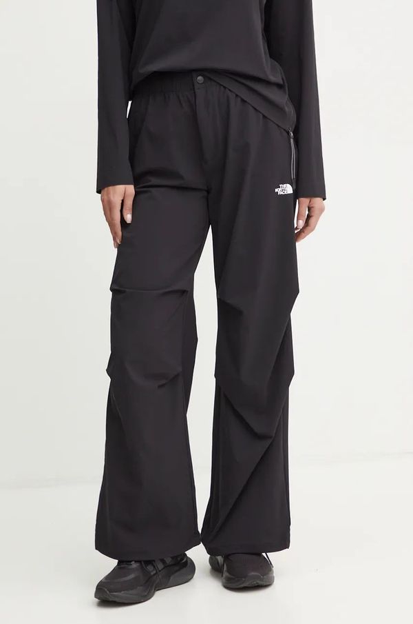 The North Face Hlače The North Face Woven za žene, boja: crna, ravni kroj, visoki struk, NF0A89H1JK31