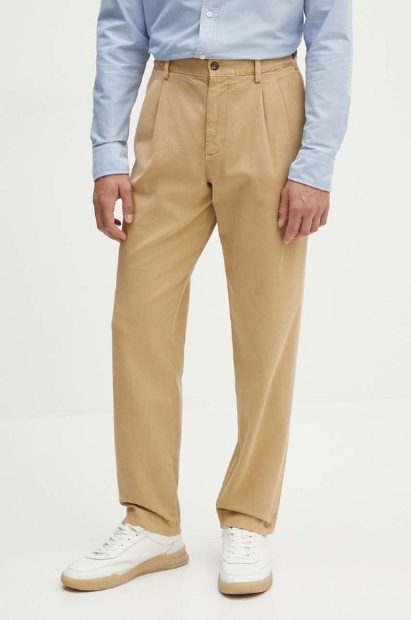 Tommy Hilfiger Hlače Tommy Hilfiger za muškarce, boja: bež, chinos kroj, MW0MW35639