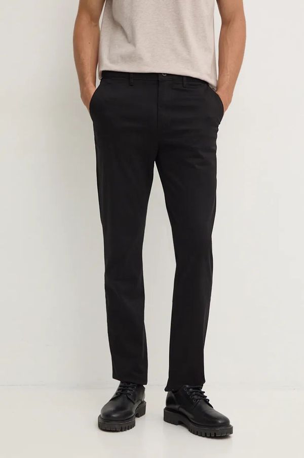 Tommy Hilfiger Hlače Tommy Hilfiger za muškarce, boja: crna, chinos kroj, MW0MW37873