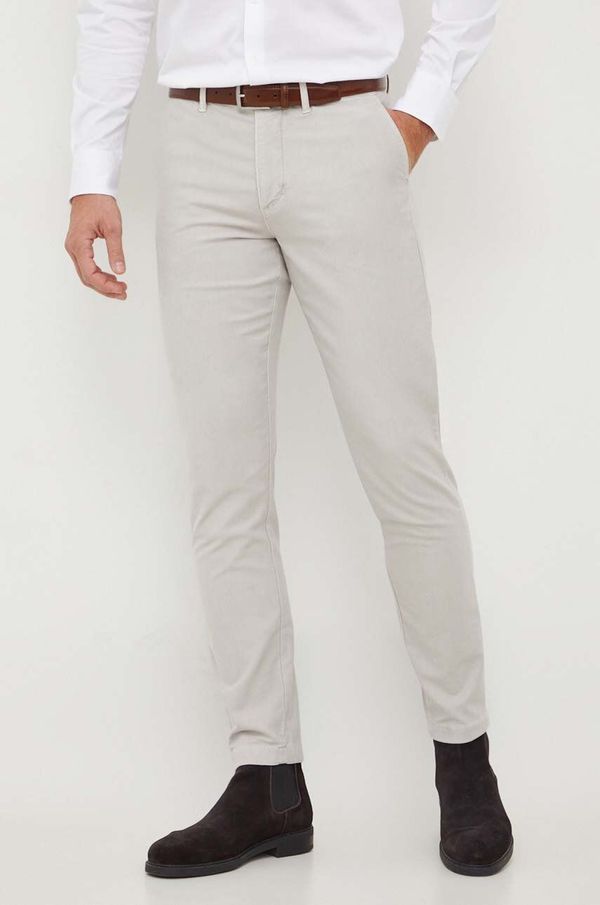 Tommy Hilfiger Hlače Tommy Hilfiger za muškarce, boja: siva, chinos kroj