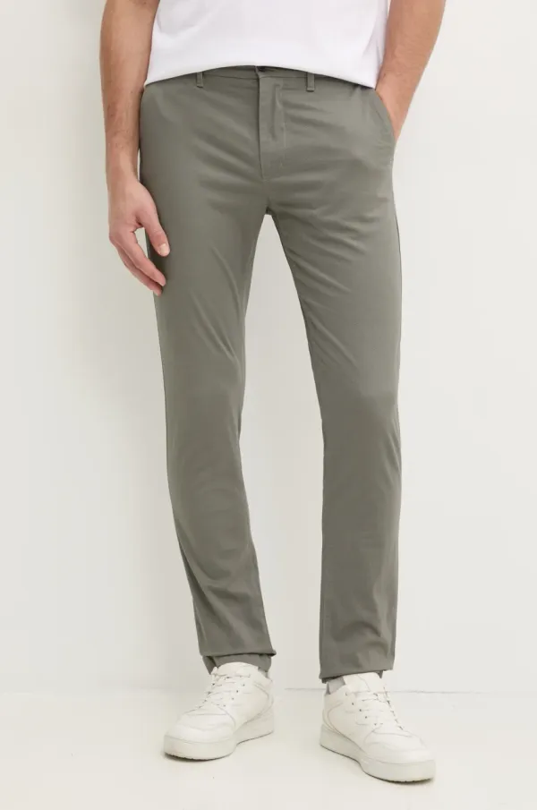 Tommy Hilfiger Hlače Tommy Hilfiger za muškarce, boja: siva, chinos kroj, MW0MW37714