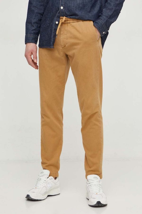 Tommy Hilfiger Hlače Tommy Hilfiger za muškarce, boja: smeđa, uski kroj, MW0MW33918
