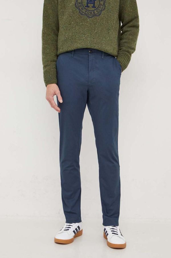 Tommy Hilfiger Hlače Tommy Hilfiger za muškarce, boja: tamno plava, chinos kroj