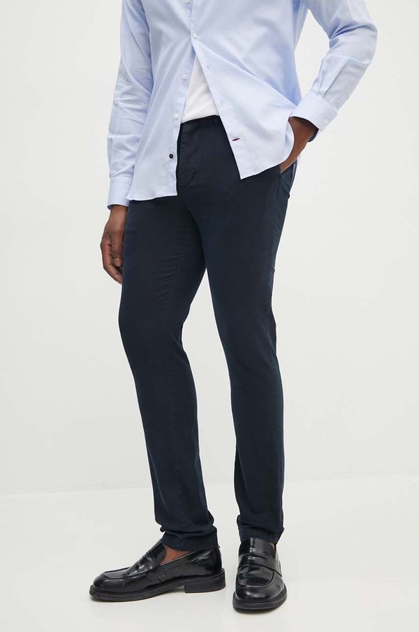 Tommy Hilfiger Hlače Tommy Hilfiger za muškarce, boja: tamno plava, ravni kroj, MW0MW32934