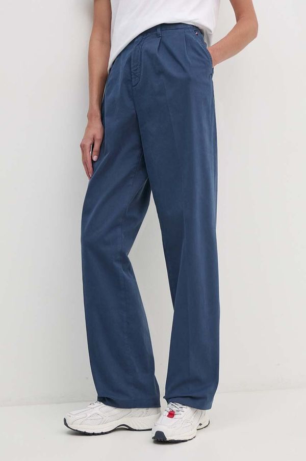 Tommy Hilfiger Hlače Tommy Hilfiger za žene, ravni kroj, srednje visoki struk, WW0WW42233
