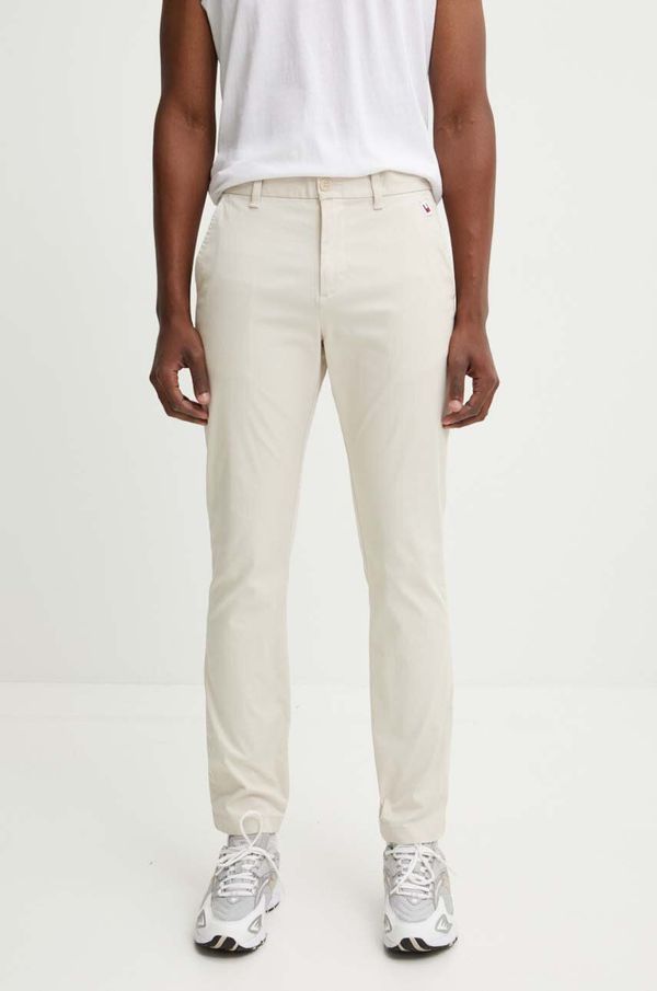 Tommy Jeans Hlače Tommy Jeans za muškarce, boja: bež, chinos kroj, DM0DM19486
