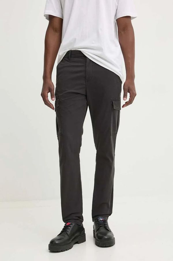 Tommy Jeans Hlače Tommy Jeans za muškarce, boja: crna, cargo kroj, DM0DM19489