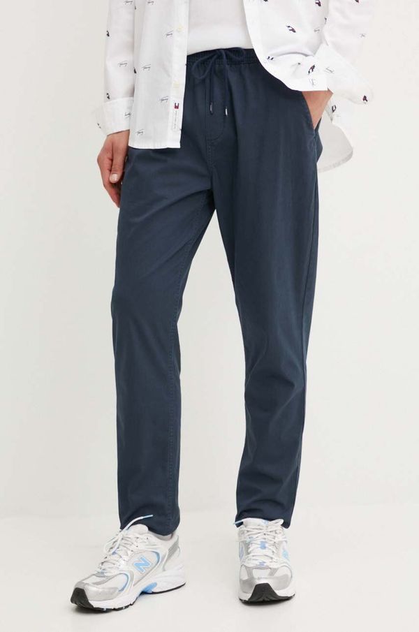 Tommy Jeans Hlače Tommy Jeans za muškarce, boja: tamno plava, bez uzorka, DM0DM19487