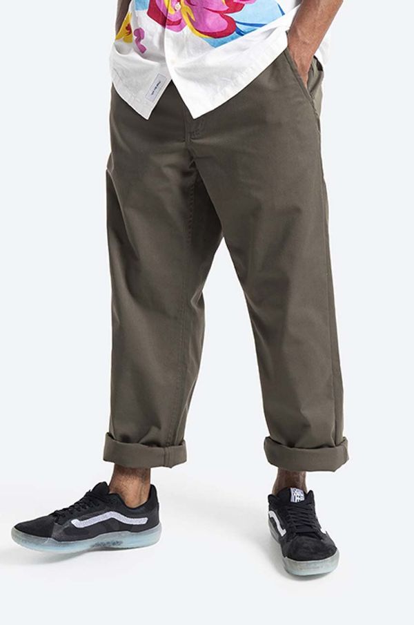 Vans Hlače Vans Authentic Chino boja: zelena, chinos kroj, srednje visoki struk, VN0A5FJBKCZ-green