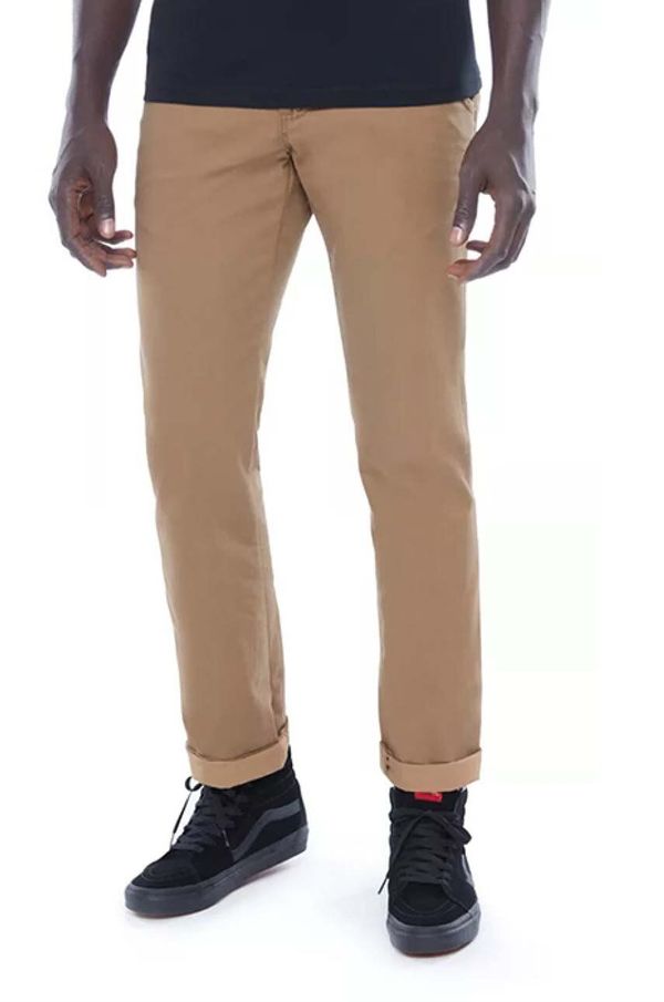 Vans Hlače Vans Authentic za muškarce, boja: bež, chinos kroj, VN0A3143DZ9-brown