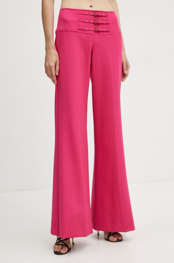 Versace Jeans Couture Hlače Versace Jeans Couture za žene, boja: ružičasta, široke, visoki struk, 77HAA116 N0394
