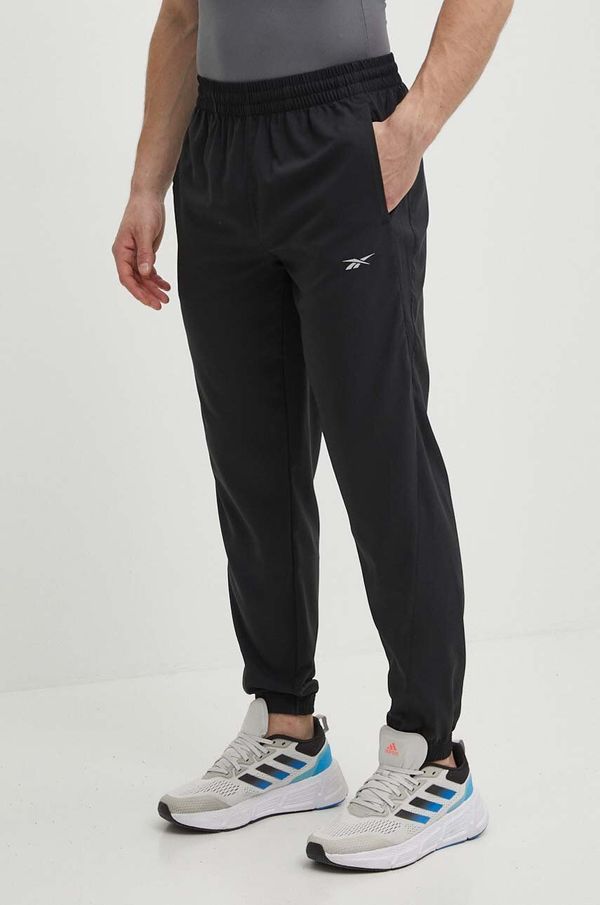Reebok Hlače za trčanje Reebok boja: crna, ravni kroj, 100075619