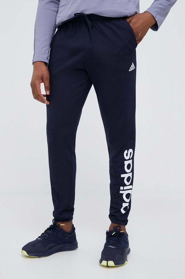 adidas Hlače za trening adidas Essentials boja: tamno plava, s tiskom
