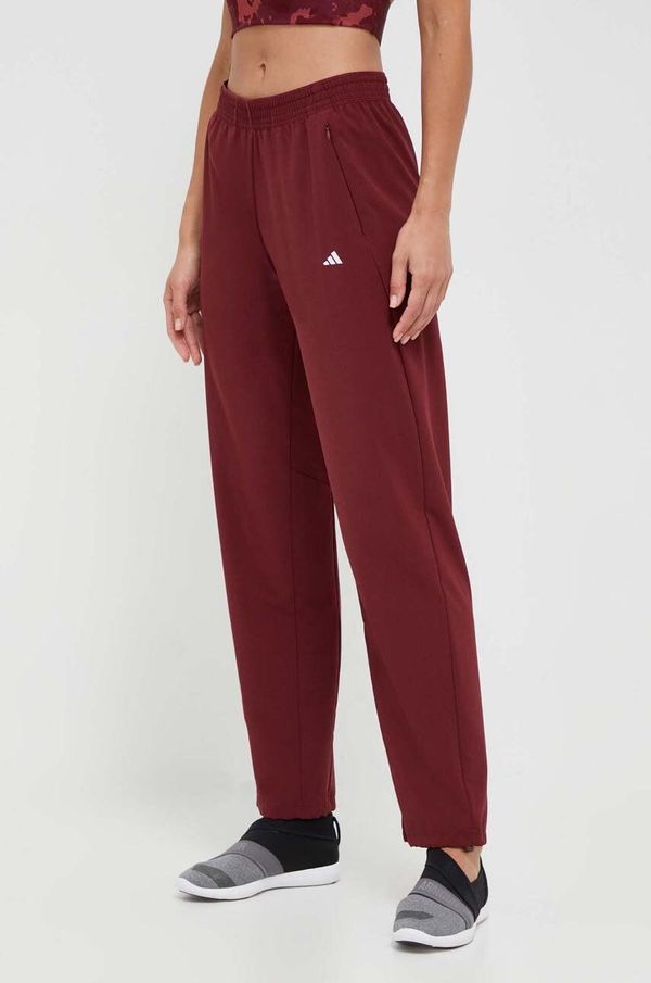 adidas Hlače za trening adidas Performance boja: bordo, bez uzorka