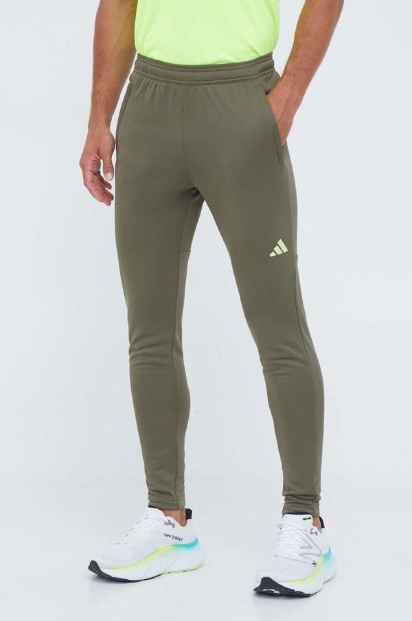 adidas Performance Hlače za trening adidas Performance Train Essentials Seasonal boja: zelena, s tiskom
