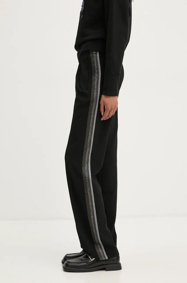 Zadig&Voltaire Hlače ZADIG&VOLTAIRE za žene, boja: crna, ravni kroj, visoki struk, WWPA00784