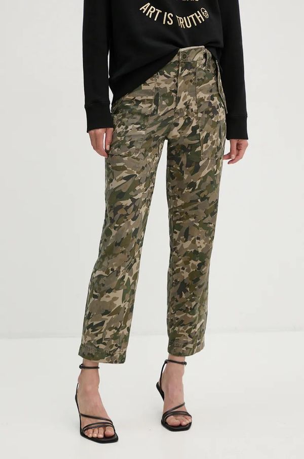 Zadig&Voltaire Hlače ZADIG&VOLTAIRE za žene, boja: zelena, cargo kroj, visoki struk, WWPA00807