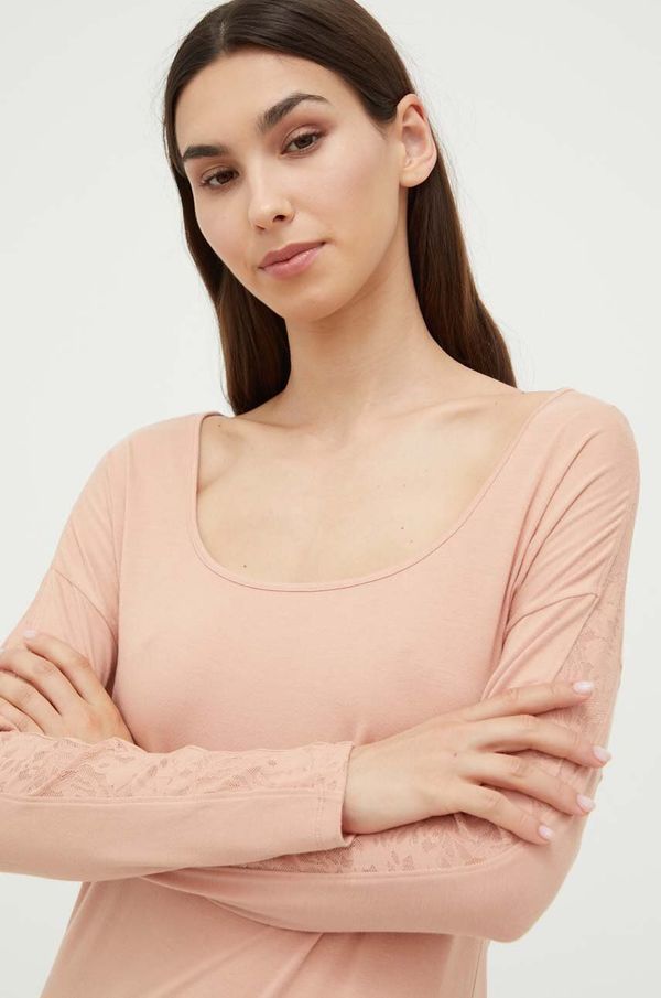 Calvin Klein Underwear Homewear majica dugih rukava Calvin Klein Underwear boja: ružičasta