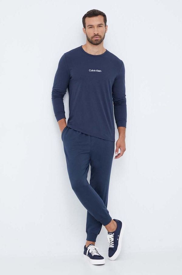 Calvin Klein Underwear Homewear majica dugih rukava Calvin Klein Underwear boja: tamno plava, s tiskom