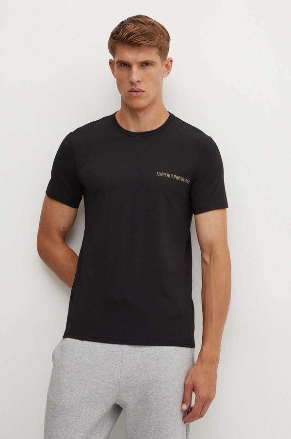 Emporio Armani Underwear Homewear majica kratkih rukava Emporio Armani Underwear 2-pack boja: crna, s tiskom, 111267 4F717