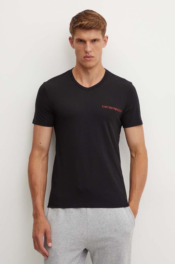 Emporio Armani Underwear Homewear majica kratkih rukava Emporio Armani Underwear 2-pack boja: crna, s tiskom, 111849 4F717