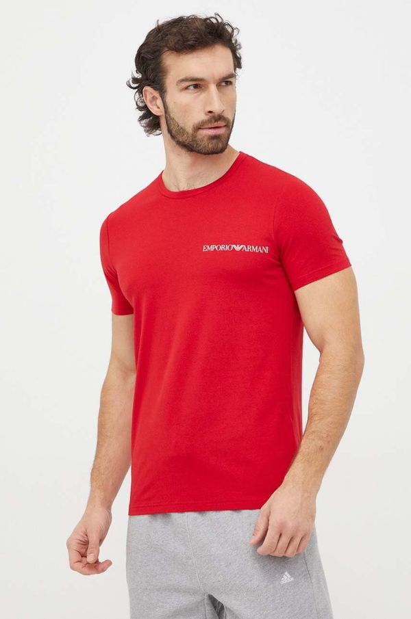 Emporio Armani Underwear Homewear majica kratkih rukava Emporio Armani Underwear 2-pack boja: crvena, s tiskom, 111267 4R717