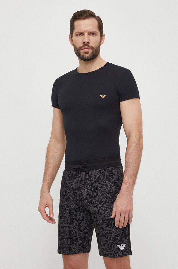 Emporio Armani Underwear Homewear majica kratkih rukava Emporio Armani Underwear boja: crna, s tiskom, 111035 4R513
