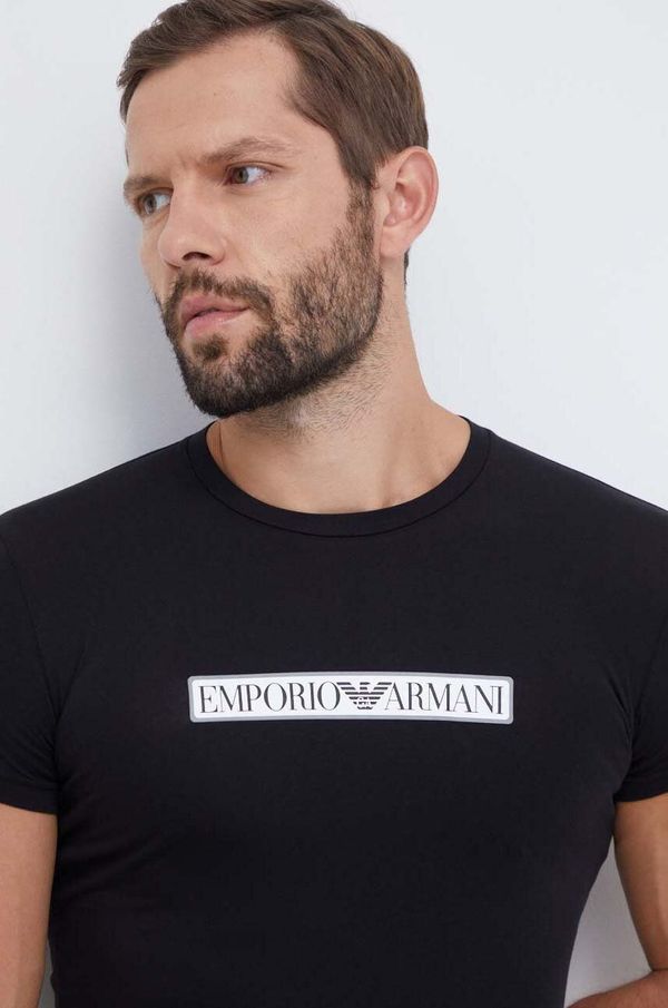 Emporio Armani Underwear Homewear majica kratkih rukava Emporio Armani Underwear boja: crna, s tiskom