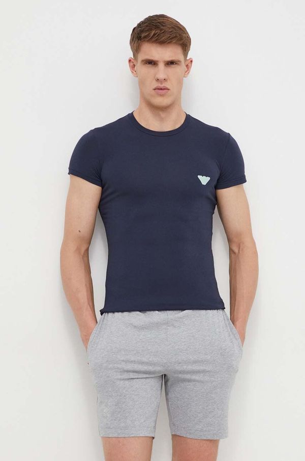 Emporio Armani Underwear Homewear majica kratkih rukava Emporio Armani Underwear boja: tamno plava, s tiskom, 111035 4R512