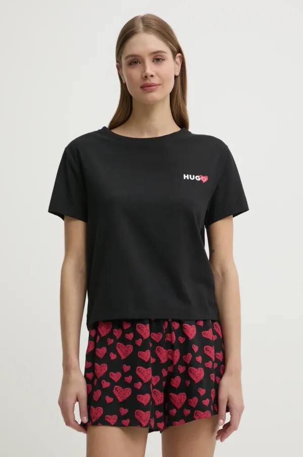 HUGO Homewear majica kratkih rukava HUGO boja: crna, 50534300