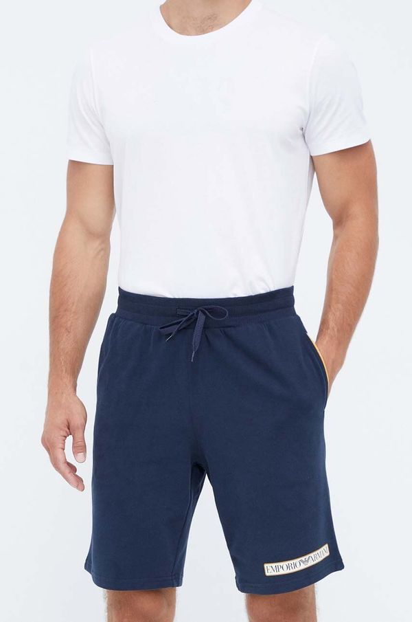 Emporio Armani Underwear Homewear pamučne kratke hlače Emporio Armani Underwear boja: tamno plava
