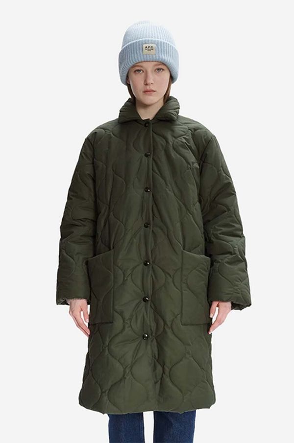 A.P.C. Jakna A.P.C. Manteau Sarah za žene, boja: zelena, za prijelazno razdoblje, COEZV.F01502-MILITARYKH