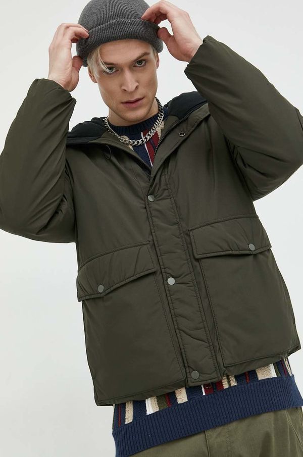Abercrombie & Fitch Jakna Abercrombie & Fitch za muškarce, boja: zelena, za zimu, oversize