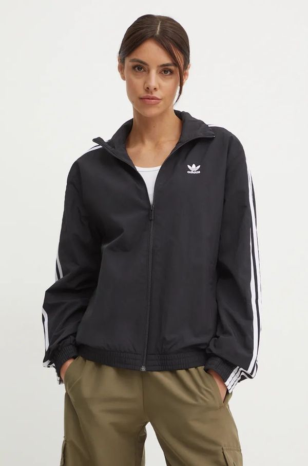 adidas Originals Jakna adidas Originals Woven Tracktop za žene, boja: crna, za prijelazno razdoblje, oversize, JD5331