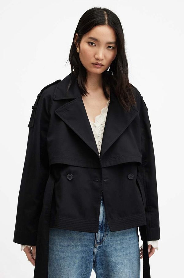 AllSaints Jakna AllSaints BECKETTE TRENCH za žene, boja: crna, za prijelazno razdoblje, W036OA