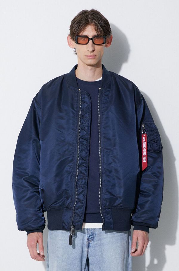 Alpha Industries Jakna Alpha Industries Bomber & Flightjackets MA-1 za muškarce, boja: tamno plava, za prijelazno razdoblje, oversize, 100101.07-rep.blue