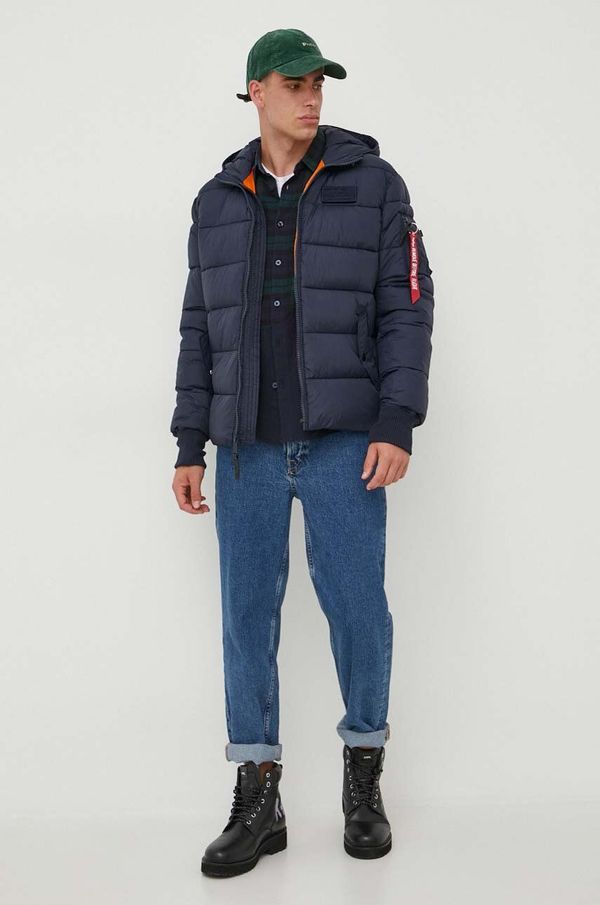 Alpha Industries Jakna Alpha Industries Hooded Puffer FD boja: tamno plava, za zimu