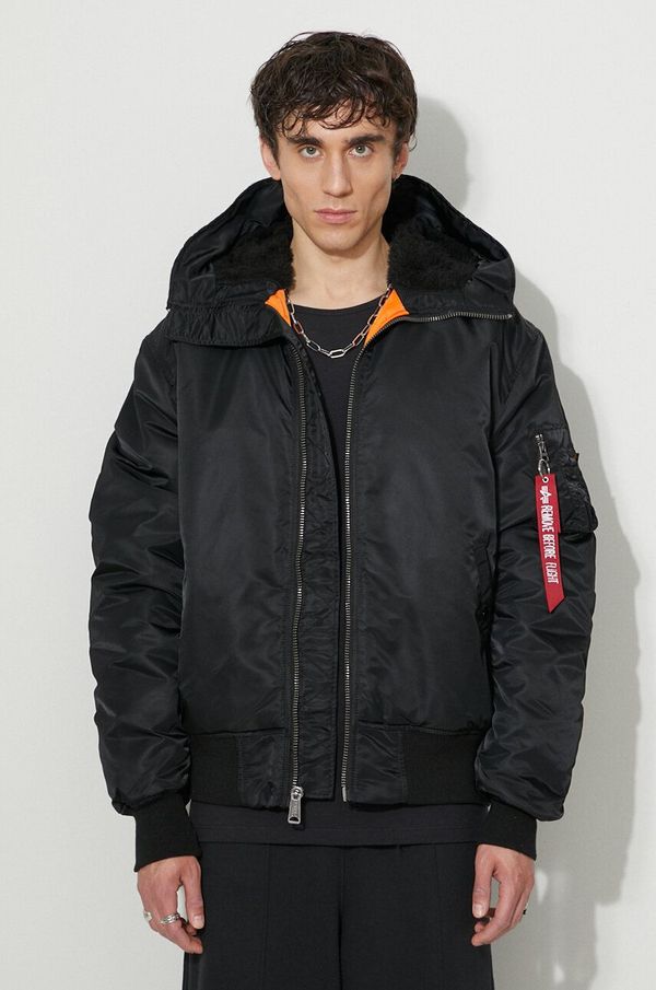 Alpha Industries Jakna Alpha Industries MA-1 Hooded za muškarce, boja: crna, za prijelazno razdoblje, 158104.03-black