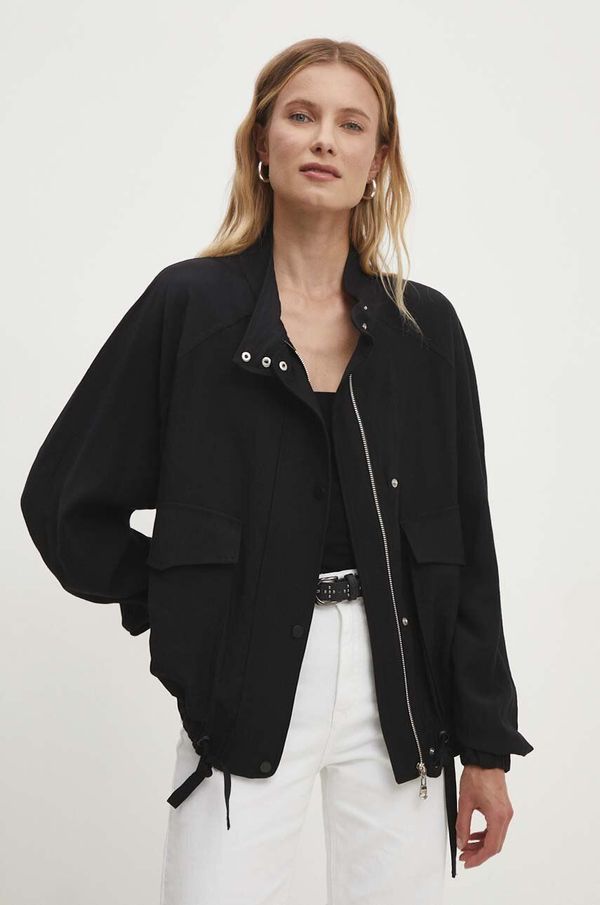 Answear Lab Jakna Answear Lab za žene, boja: crna, za prijelazno razdoblje, oversize