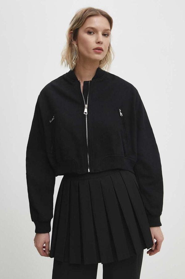 Answear Lab Jakna Answear Lab za žene, boja: crna, za prijelazno razdoblje, oversize