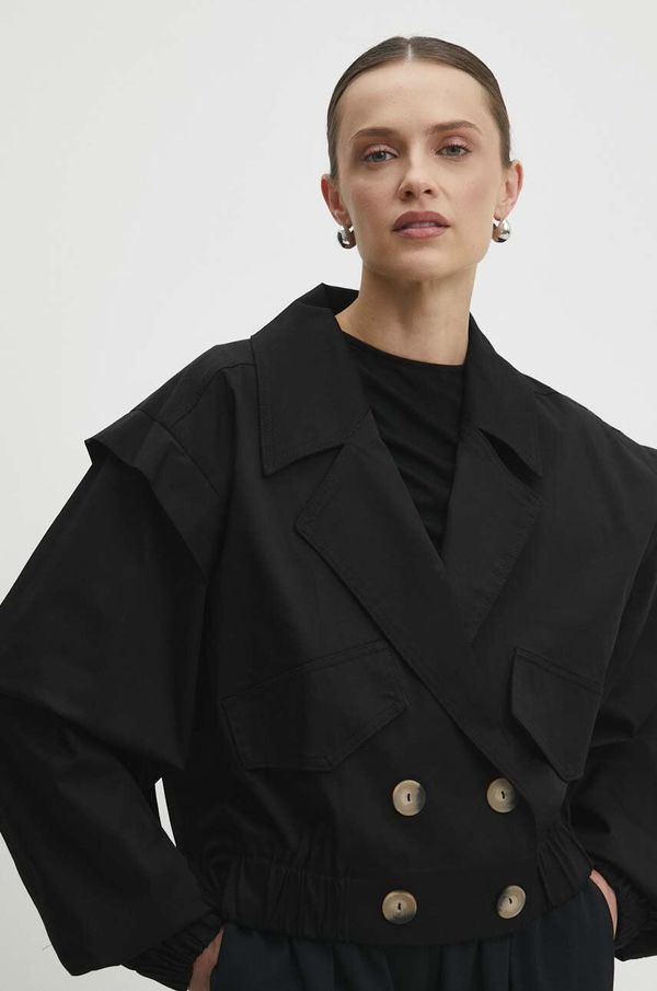 Answear Lab Jakna Answear Lab za žene, boja: crna, za prijelazno razdoblje, oversize